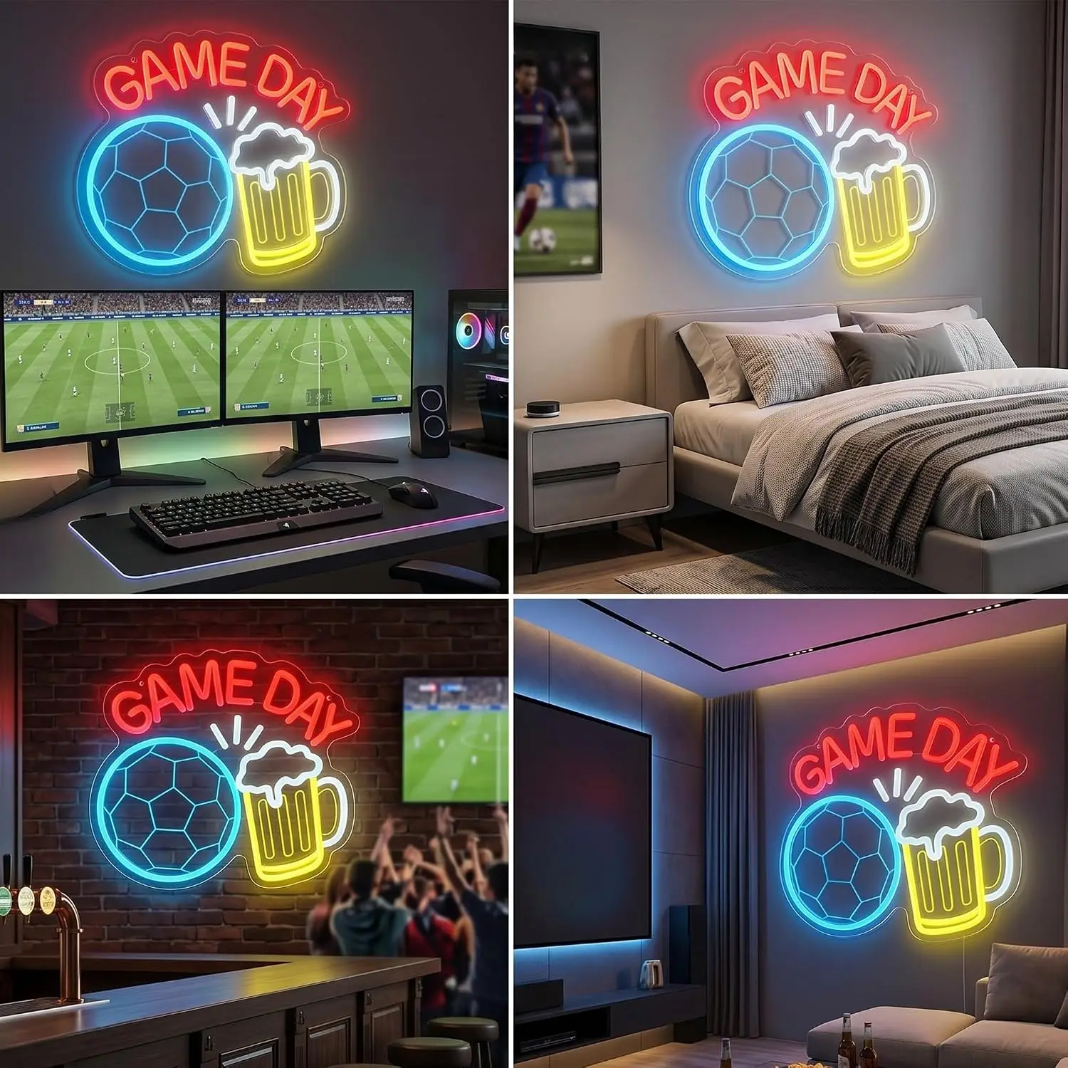 LED Neon Sign Soccer Neon Ligh - Home Gym Neon Sign 评论和价格